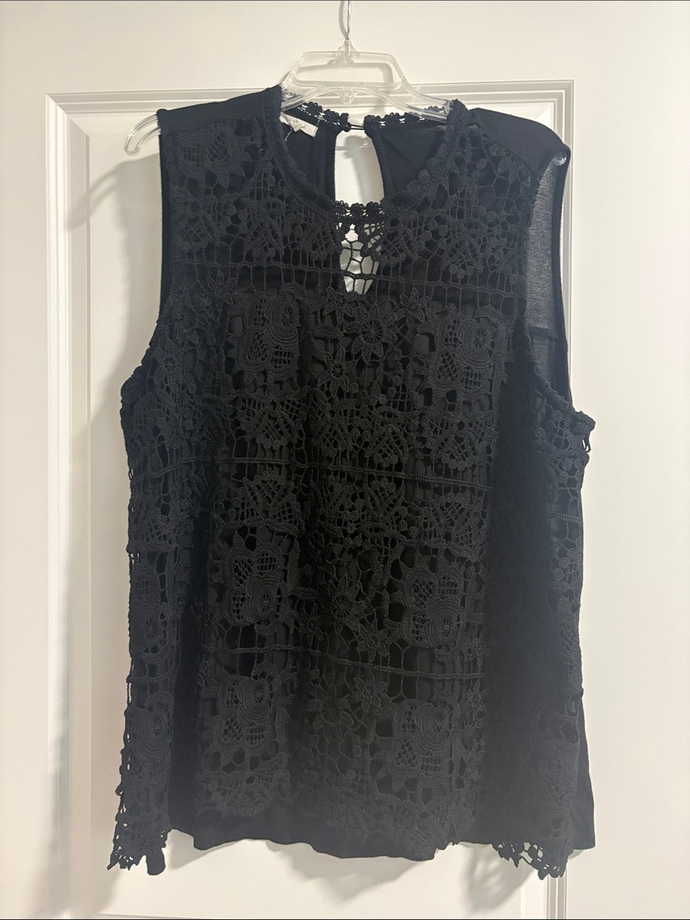 Maurices Black Crochet Tank Top